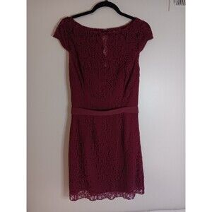 Vintage Belsoie Lace Overlay Sheath Dress Purple Sz 14